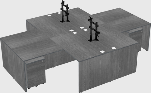 Quad l-shaped office desks