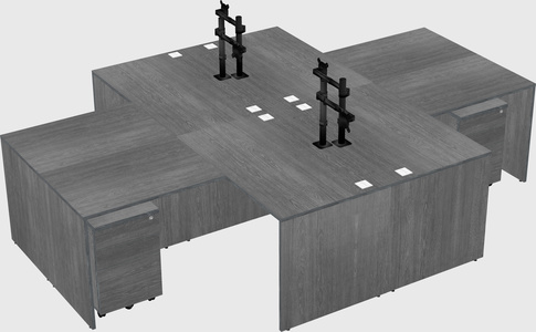 Quad l-shaped office desks