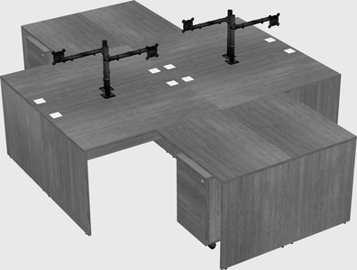 Quad l-shaped office desks