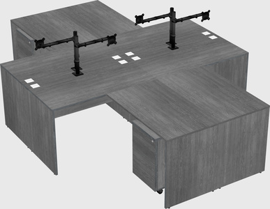 Quad l-shaped office desks
