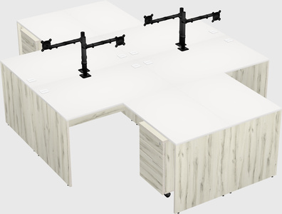 Quad l-shaped office desks