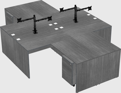 Quad l-shaped office desks