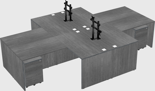 Quad l-shaped office desks
