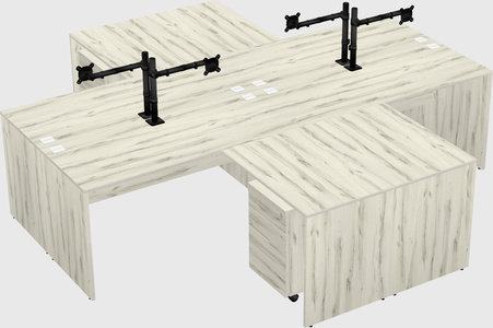 Quad l-shaped office desks