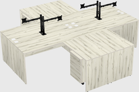 Quad l-shaped office desks