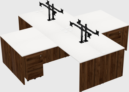 Quad l-shaped office desks