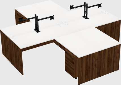 Quad l-shaped office desks