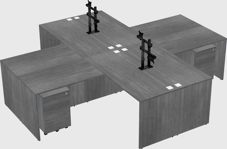 Quad l-shaped office desks