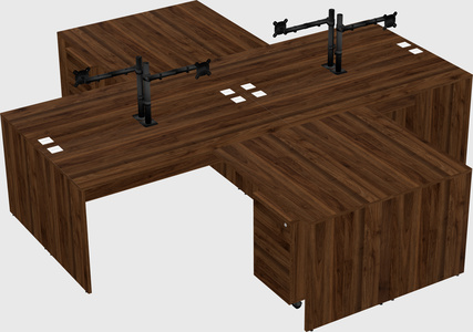 Quad l-shaped office desks