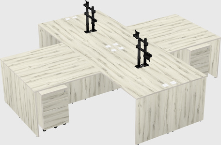Quad l-shaped office desks
