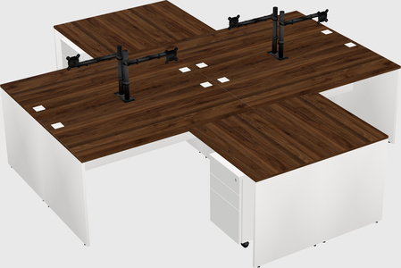 Quad l-shaped office desks
