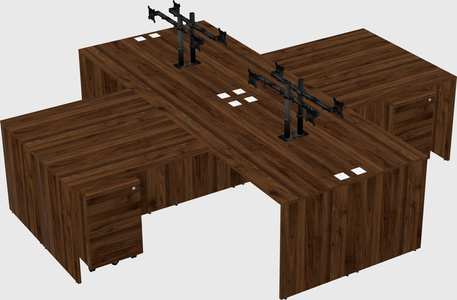 Quad l-shaped office desks