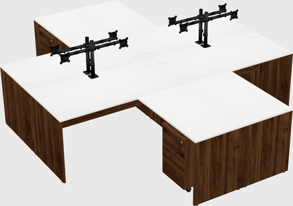 Quad l-shaped office desks