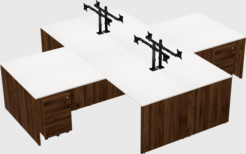 Quad l-shaped office desks