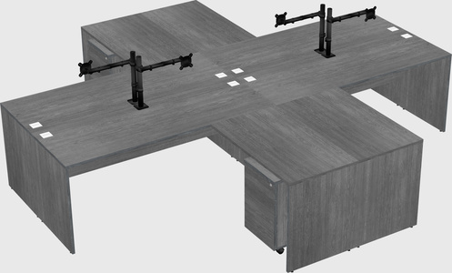 Quad l-shaped office desks