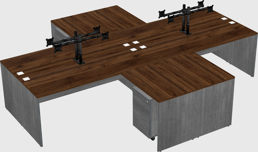 Quad l-shaped office desks