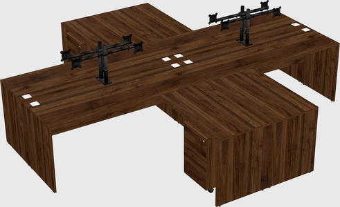 Quad l-shaped office desks