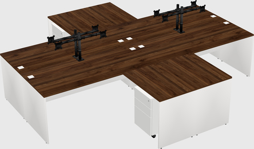 Quad l-shaped office desks