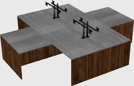 Quad l-shaped office desks