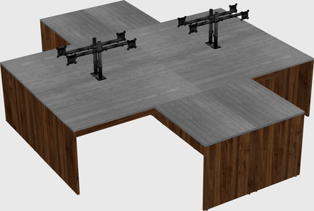 Quad l-shaped office desks