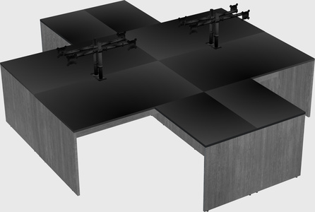 Quad l-shaped office desks
