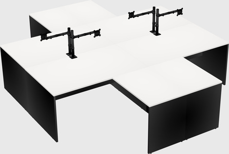 Quad l-shaped office desks