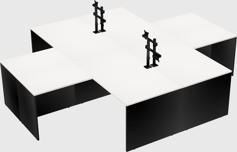 Quad l-shaped office desks