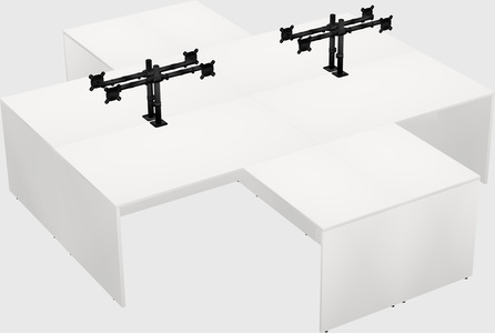 Quad l-shaped office desks