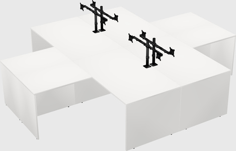 Quad l-shaped office desks