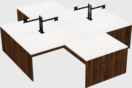 Quad l-shaped office desks