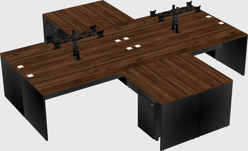 Quad l-shaped office desks