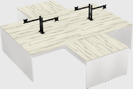 Quad l-shaped office desks