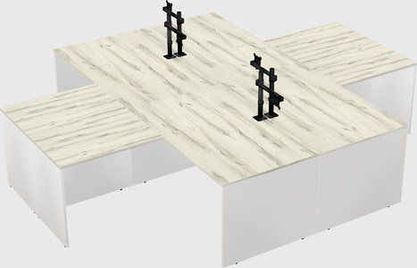 Quad l-shaped office desks