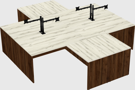 Quad l-shaped office desks