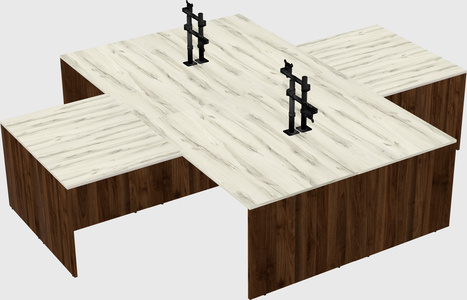 Quad l-shaped office desks