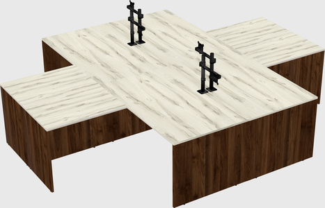 Quad l-shaped office desks