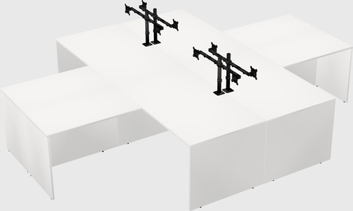 Quad l-shaped office desks