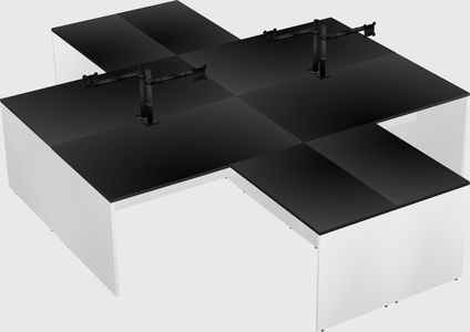 Quad l-shaped office desks