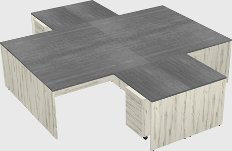 Quad l-shaped office desks