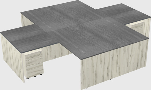 Quad l-shaped office desks
