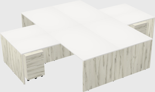 Quad l-shaped office desks
