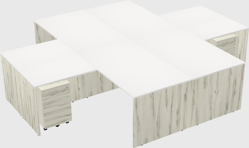 Quad l-shaped office desks