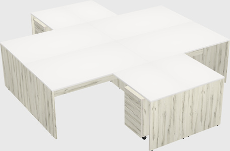 Quad l-shaped office desks