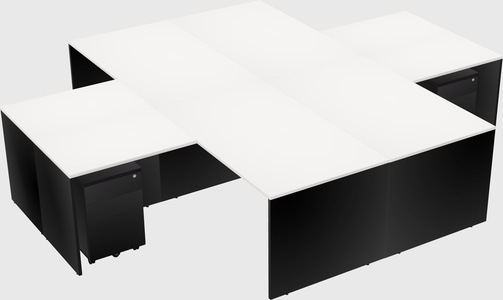 Quad l-shaped office desks