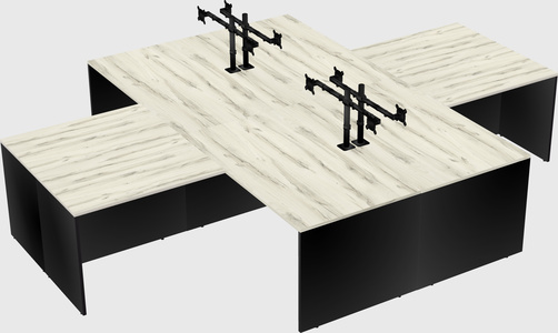 Quad l-shaped office desks