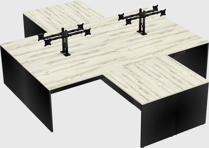 Quad l-shaped office desks