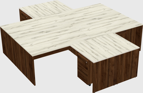 Quad l-shaped office desks