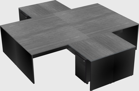 Quad l-shaped office desks