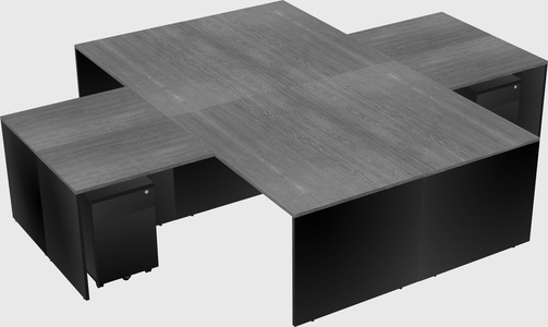 Quad l-shaped office desks