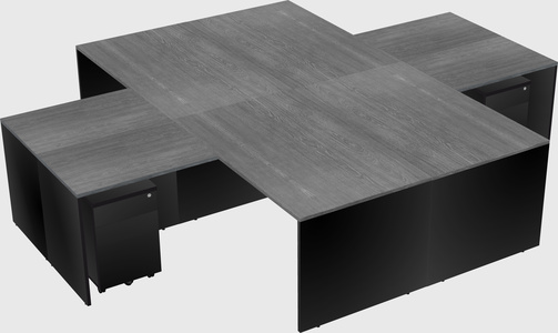 Quad l-shaped office desks